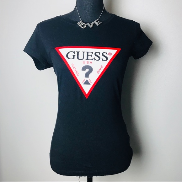 Guess Tops - Guess black logo short sleeve t-shirt